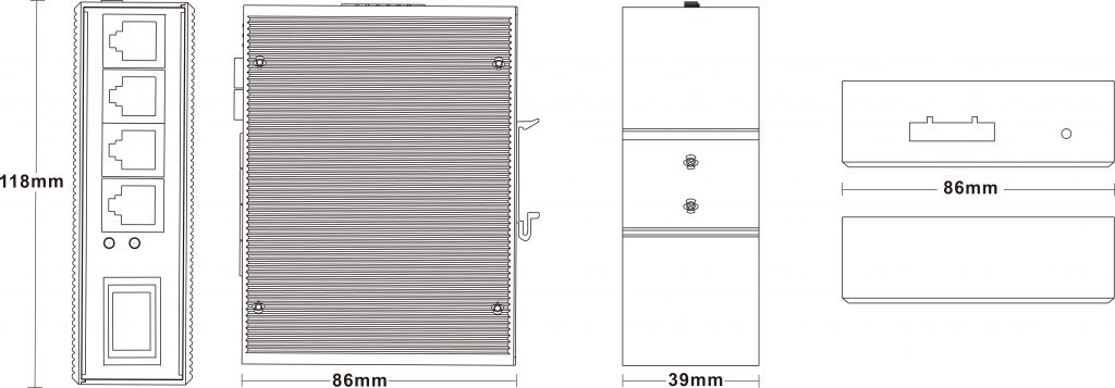 4-Port 10/100/1000Base-TX to 1000Base-FX Industrial Ethernet Switch - Industrial Ethernet Switches - 2